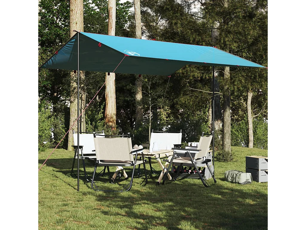 Lona de campismo 360x294 cm impermeável azul PT726867