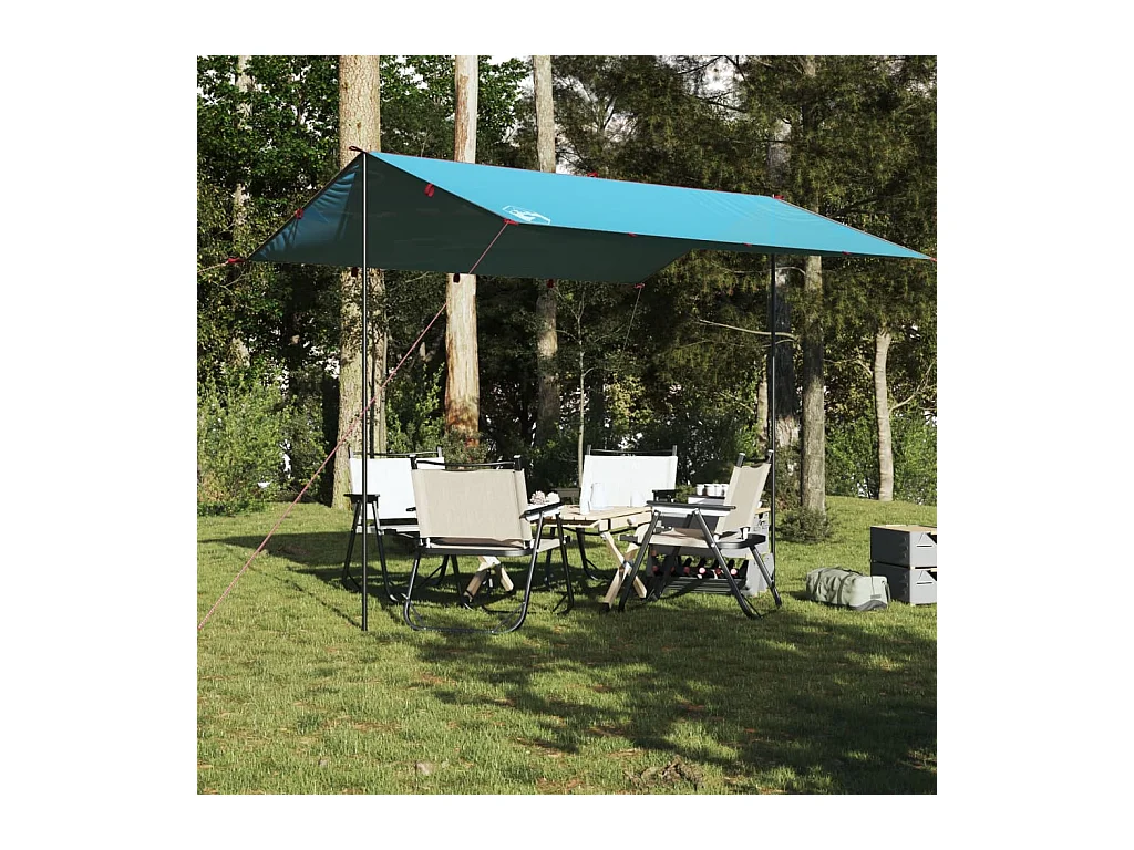 Tonnelle- Bâche de camping bleu 360x294 cm imperméable FR169583