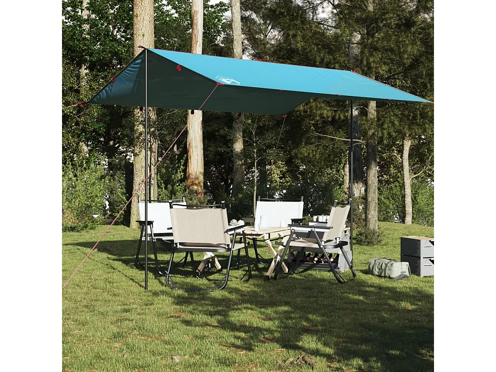 Tonnelle- Bâche de camping bleu 360x294 cm imperméable FR169583