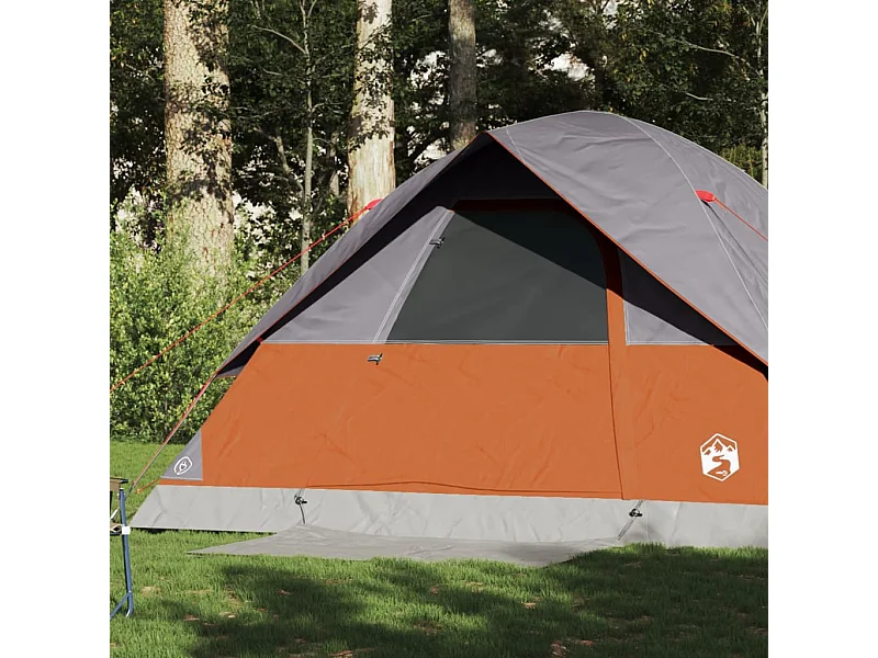 Tienda familiar con cúpula para 6 personas impermeable naranja ES231317