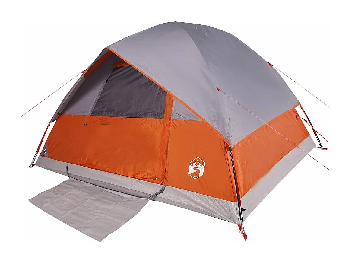 Tonnelle -Tente familiale à dôme 6 personnes orange imperméable FR214626