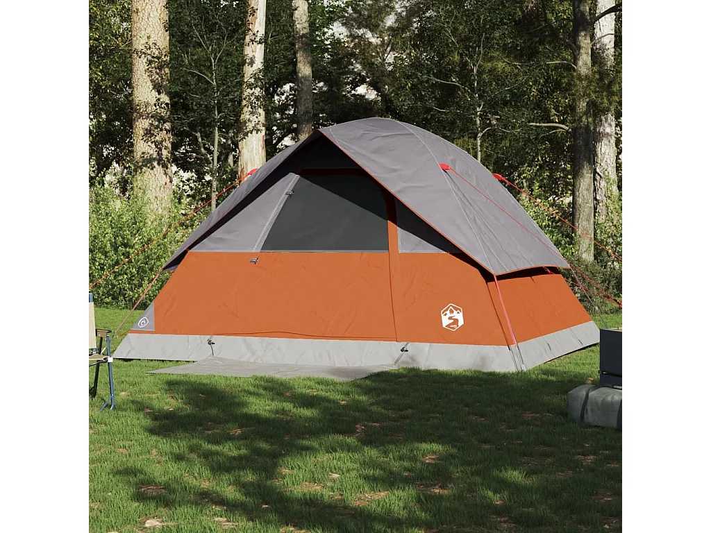 Tonnelle -Tente familiale à dôme 6 personnes orange imperméable FR214626