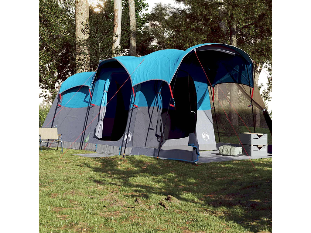 Tonnelle -Tente familiale tunnel 8 personnes bleu imperméable FR499557