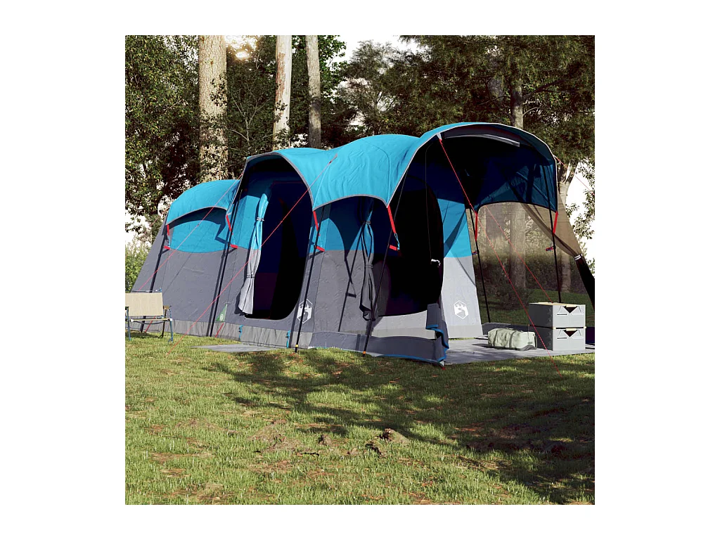 Tonnelle -Tente familiale tunnel 8 personnes bleu imperméable FR499557