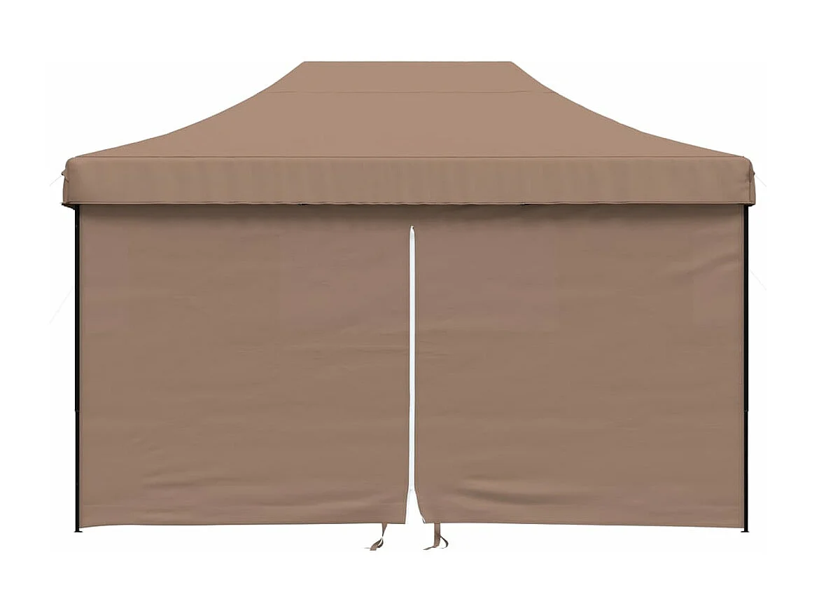 Tenda p/ festas pop-up dobrável com 4 paredes laterais castanho PT181496