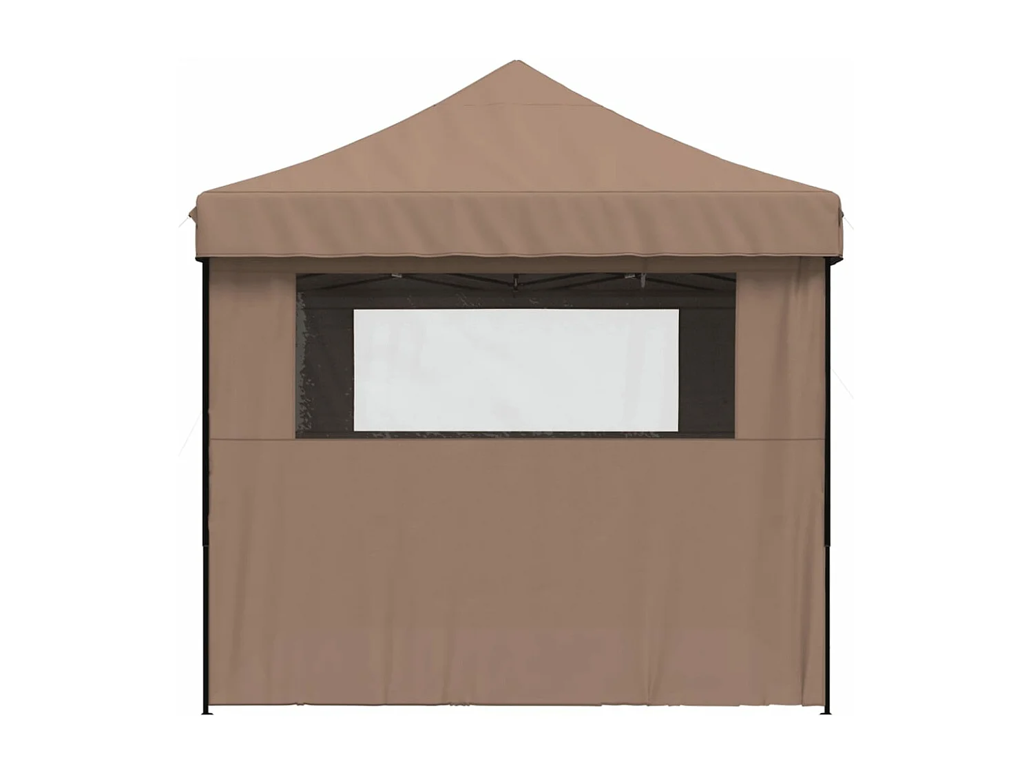 Tenda p/ festas pop-up dobrável com 4 paredes laterais castanho PT181496