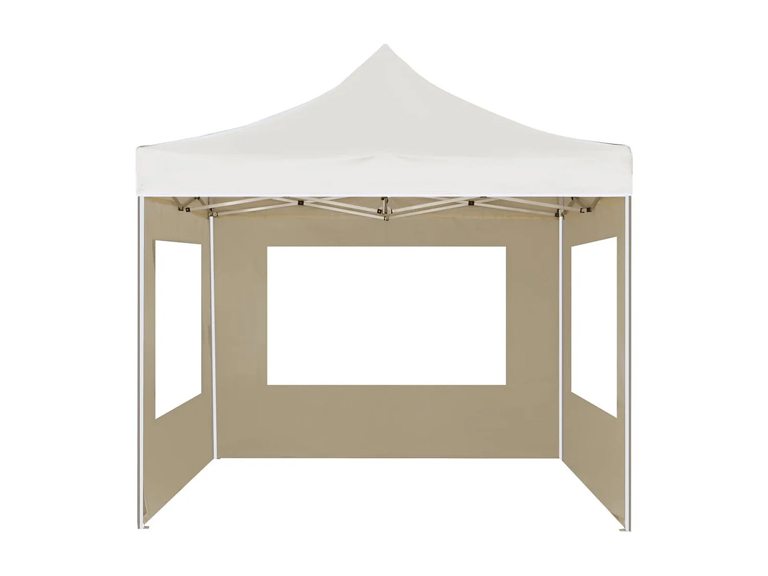 Tonnelle -Tente de réception pliable avec parois Aluminium 2x2 m Crème FR905714