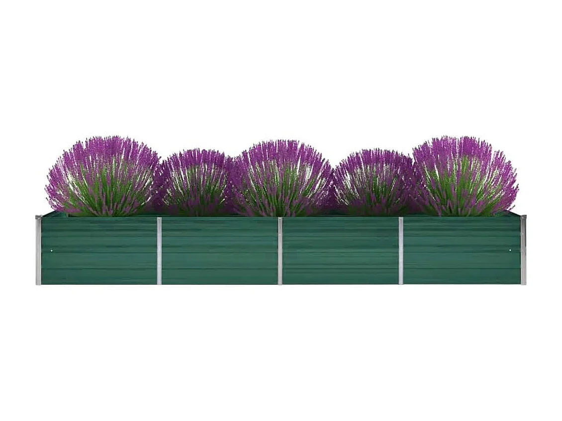 Lit surélevé de jardin Acier galvanisé 320x80x45 cm Vert FR82766