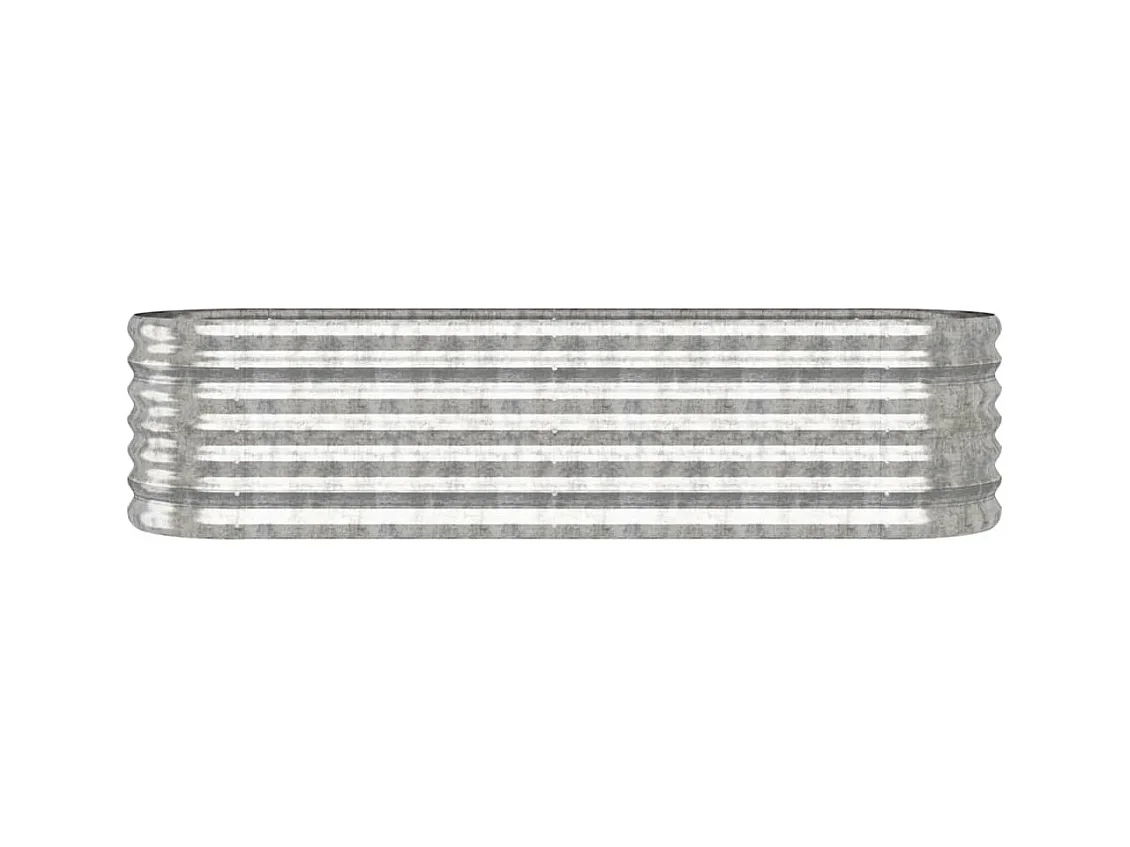 Lit surélevé de jardin Acier enduit de poudre Argenté FR29131
