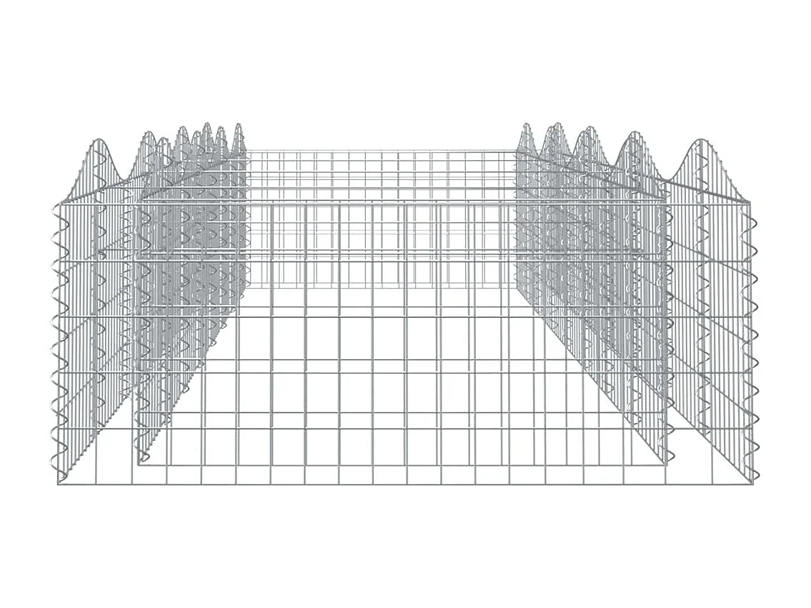 Canteiro elevado gabião arqueado 400x100x50cm ferro galvanizado PT977842