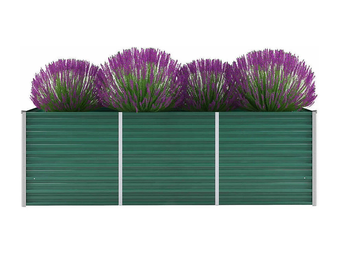 Lit surélevé de jardin Acier galvanisé 240x80x77 cm Vert FR71923