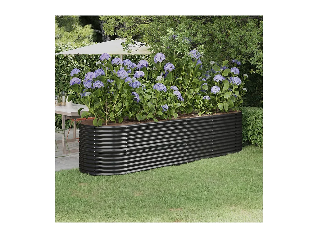 Lit surélevé de jardin Acier enduit de poudre Anthracite FR23236