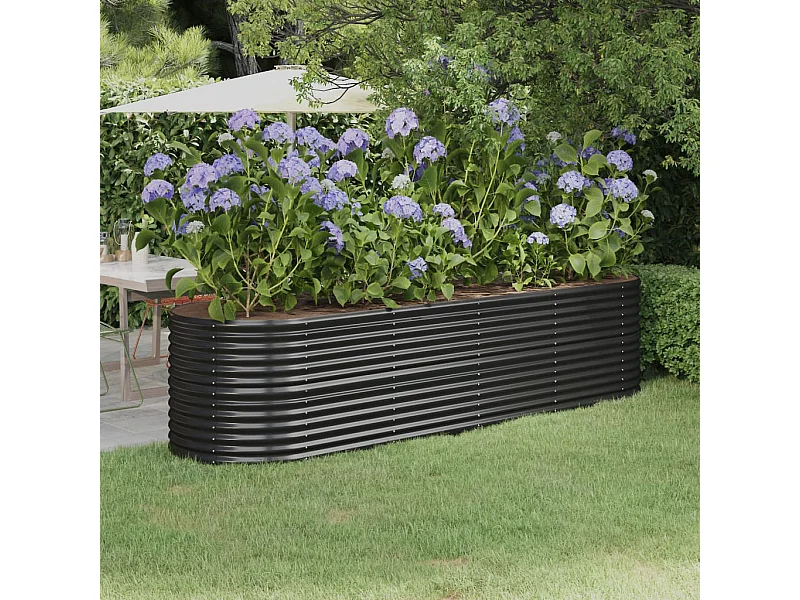 Lit surélevé de jardin Acier enduit de poudre Anthracite FR23236