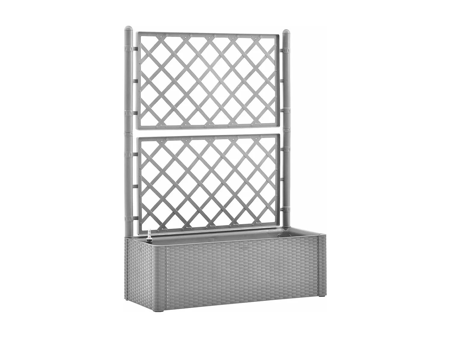 Lit surélevé de jardin et treillis et système d'arrosage Gris FR54938