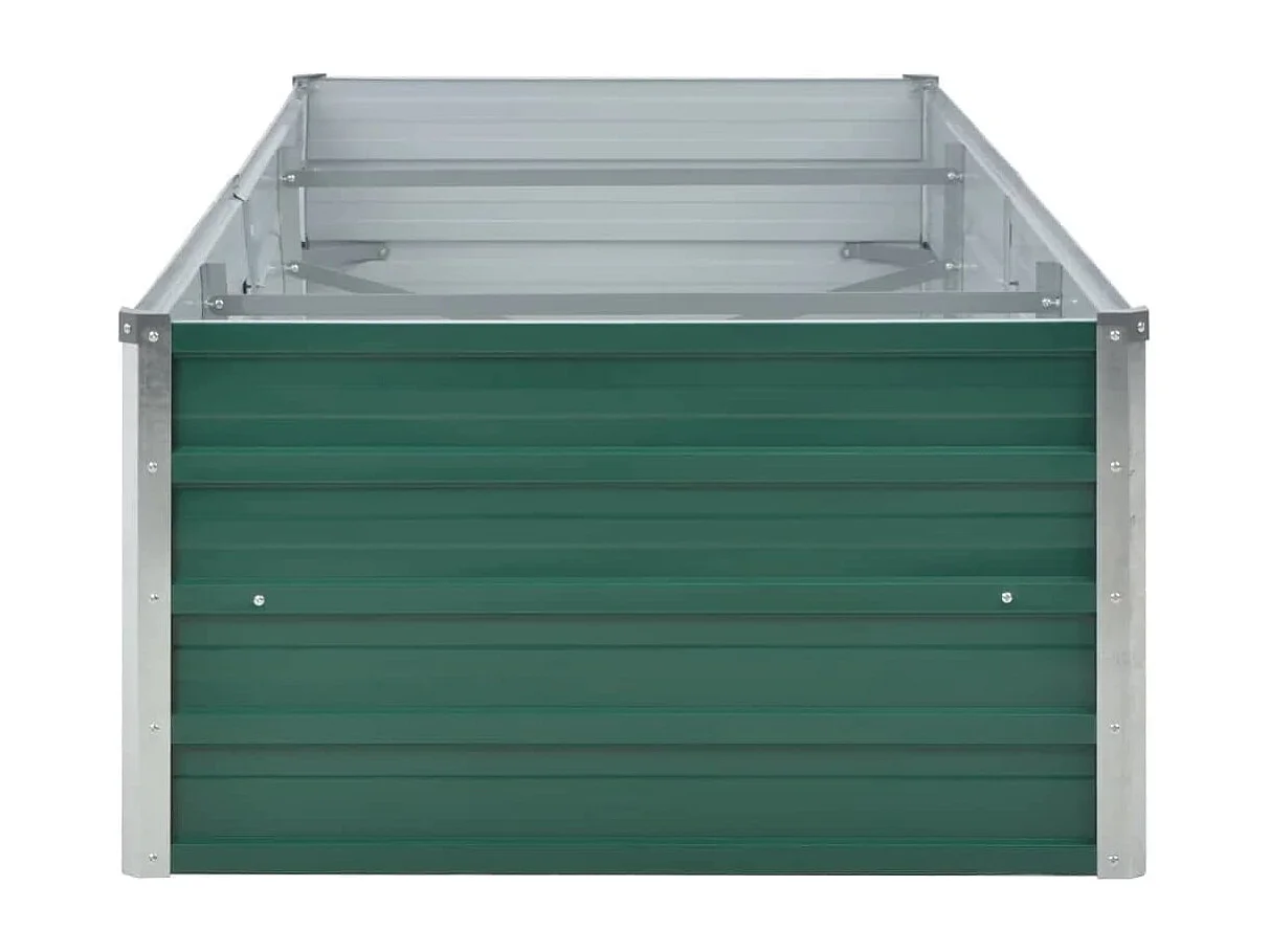 Arriate de jardín de acero galvanizado verde 240x80x45 cm ES501139