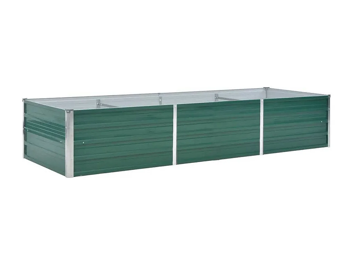 Canteiro elevado de jardim aço galvanizado 240x80x45 cm verde PT450164