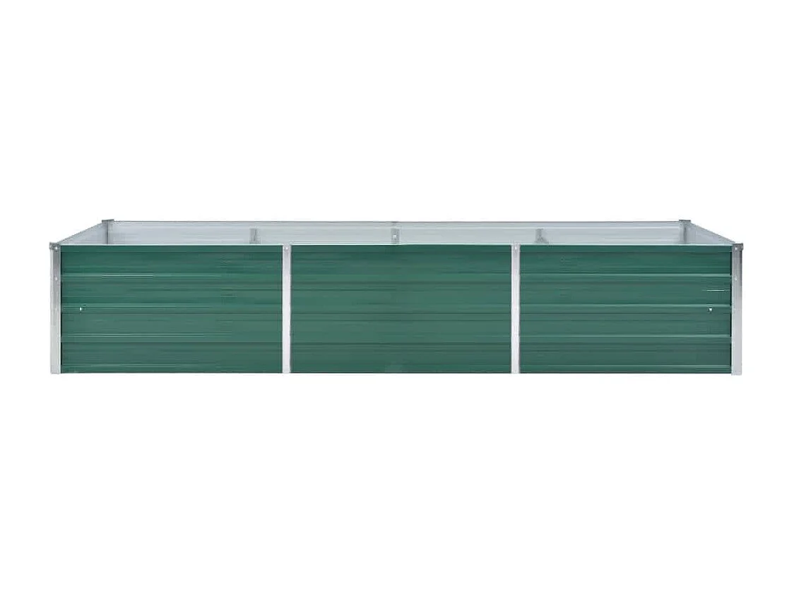 Canteiro elevado de jardim aço galvanizado 240x80x45 cm verde PT450164