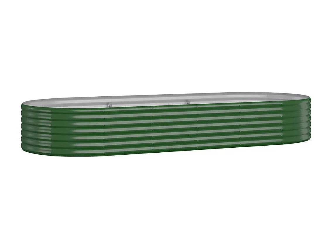 Lit surélevé de jardin Acier enduit de poudre 249x100x36cm Vert FR11916