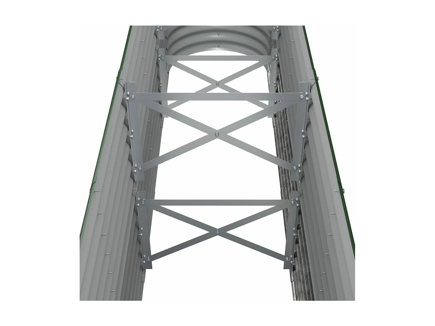 Lit surélevé de jardin Acier enduit de poudre 260x40x68 cm Vert FR78293