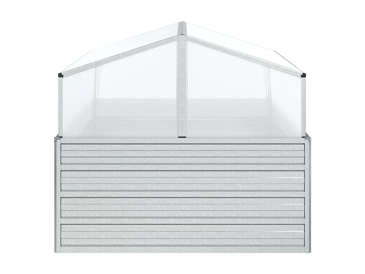 Canteiro elevado com estufa 100x100x85 cm prateado PT609170