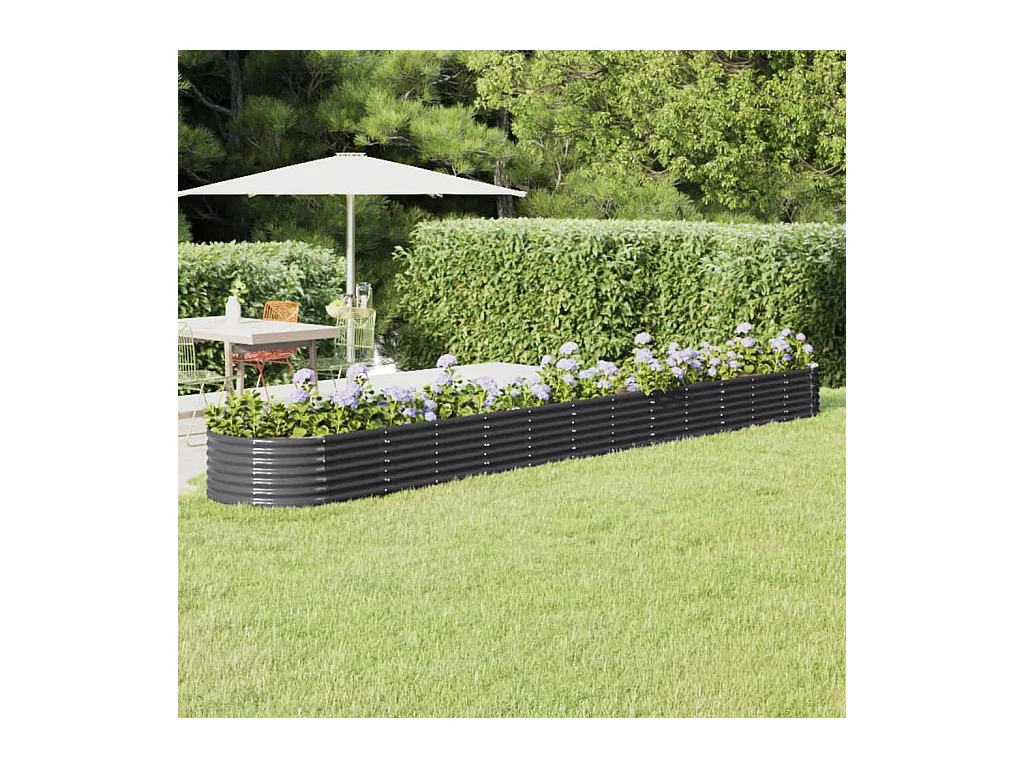 Lit surélevé de jardin Acier enduit de poudre Anthracite FR54567