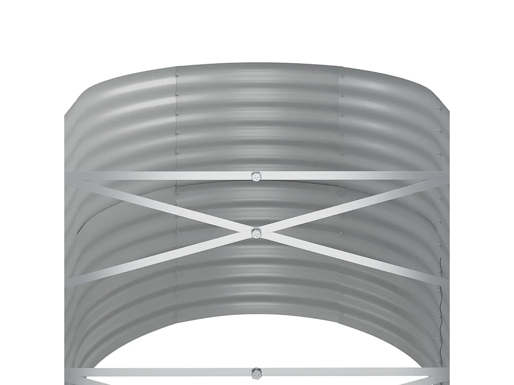 Canteiro elevado jardim 440x80x68cm aço revestido a pó castanho PT127750