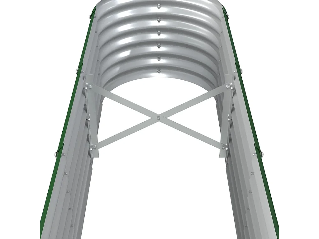 Lit surélevé de jardin Acier enduit de poudre 332x40x36 cm Vert FR40919