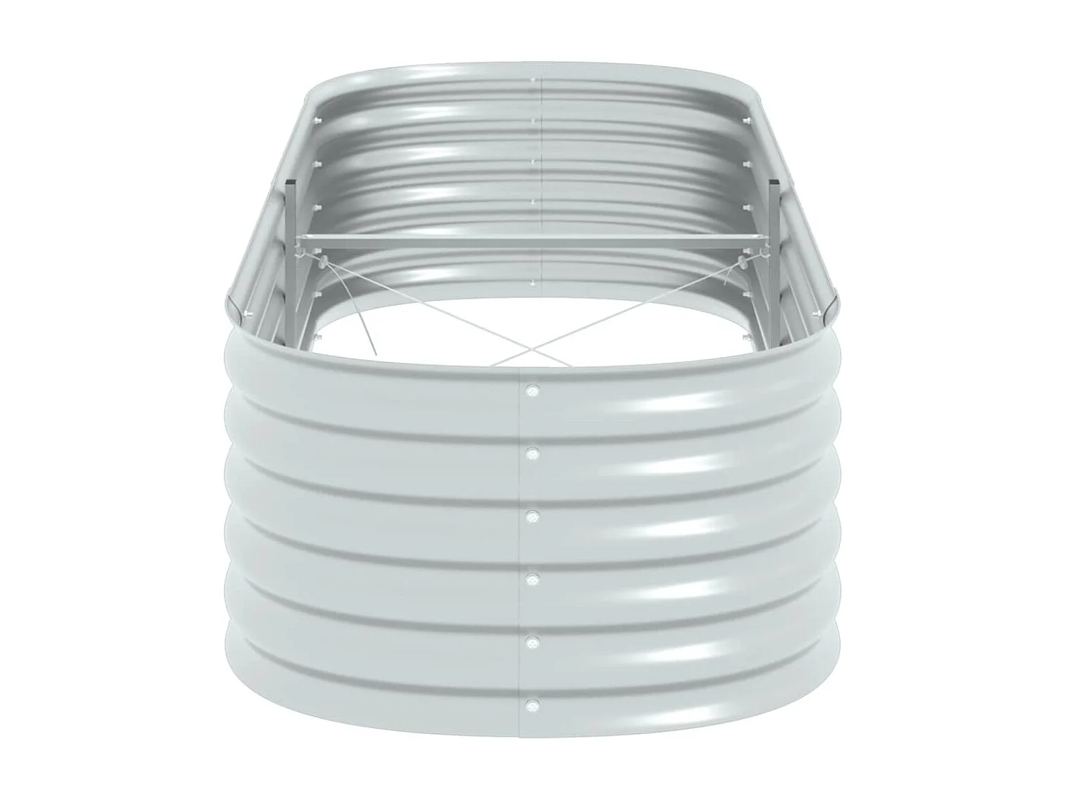 Arriate de acero galvanizado plateado 240x80x44 cm ES465366