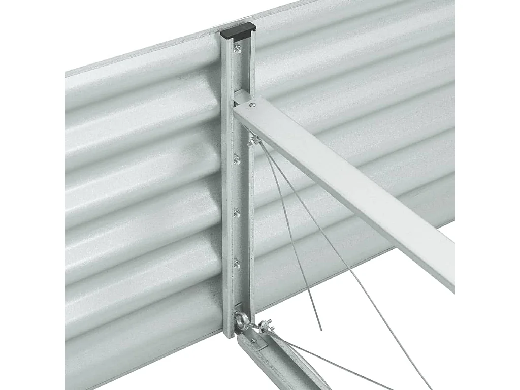 Arriate de acero galvanizado plateado 240x80x44 cm ES465366