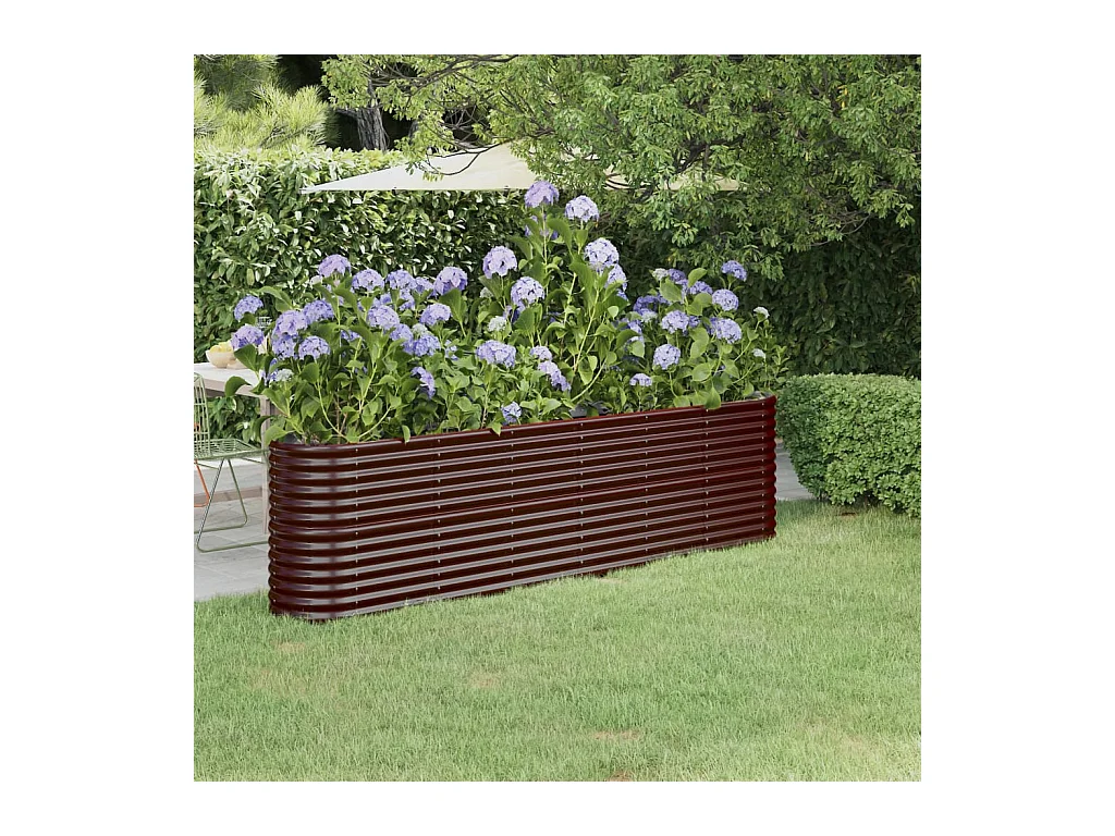 Lit surélevé de jardin Acier enduit de poudre marron FR75683