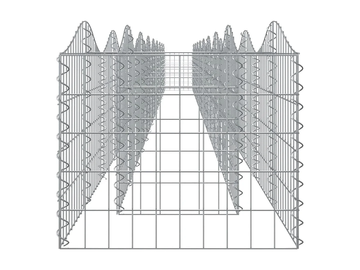 Arriate de gaviones forma arco hierro galvanizado 800x50x50 cm ES314871