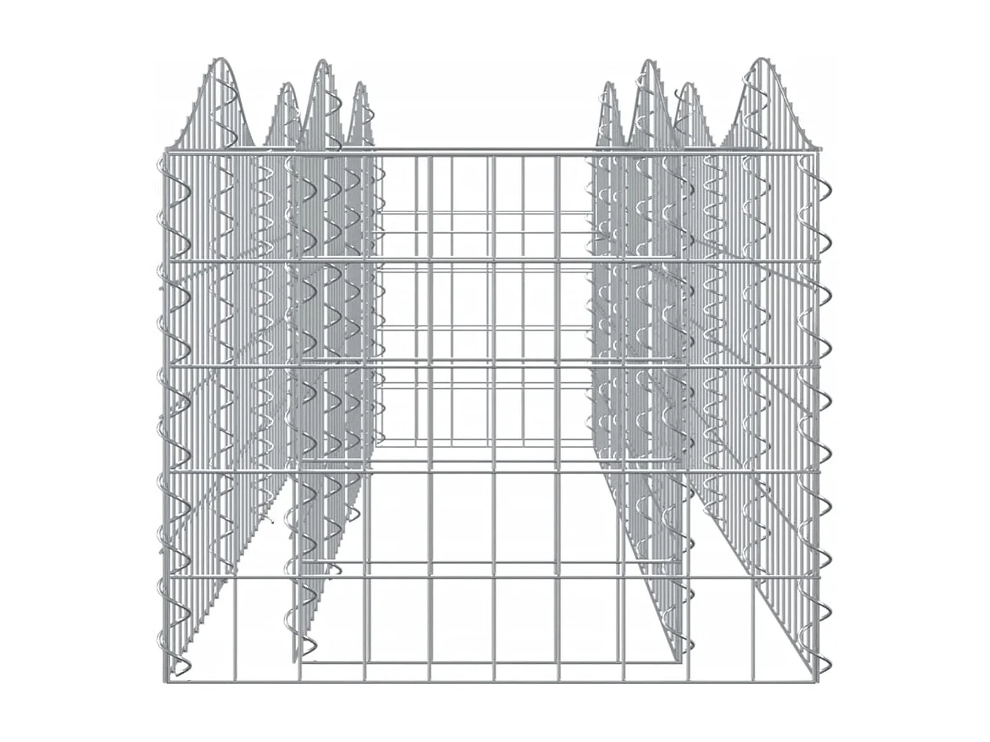 Lit surélevé à gabions arqué 200x50x50 cm Fer galvanisé FR51922