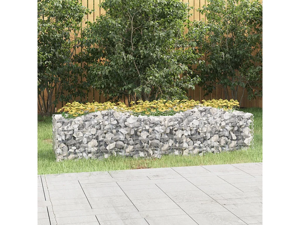 Arriate de gaviones forma arco hierro galvanizado 200x50x50 cm ES613292