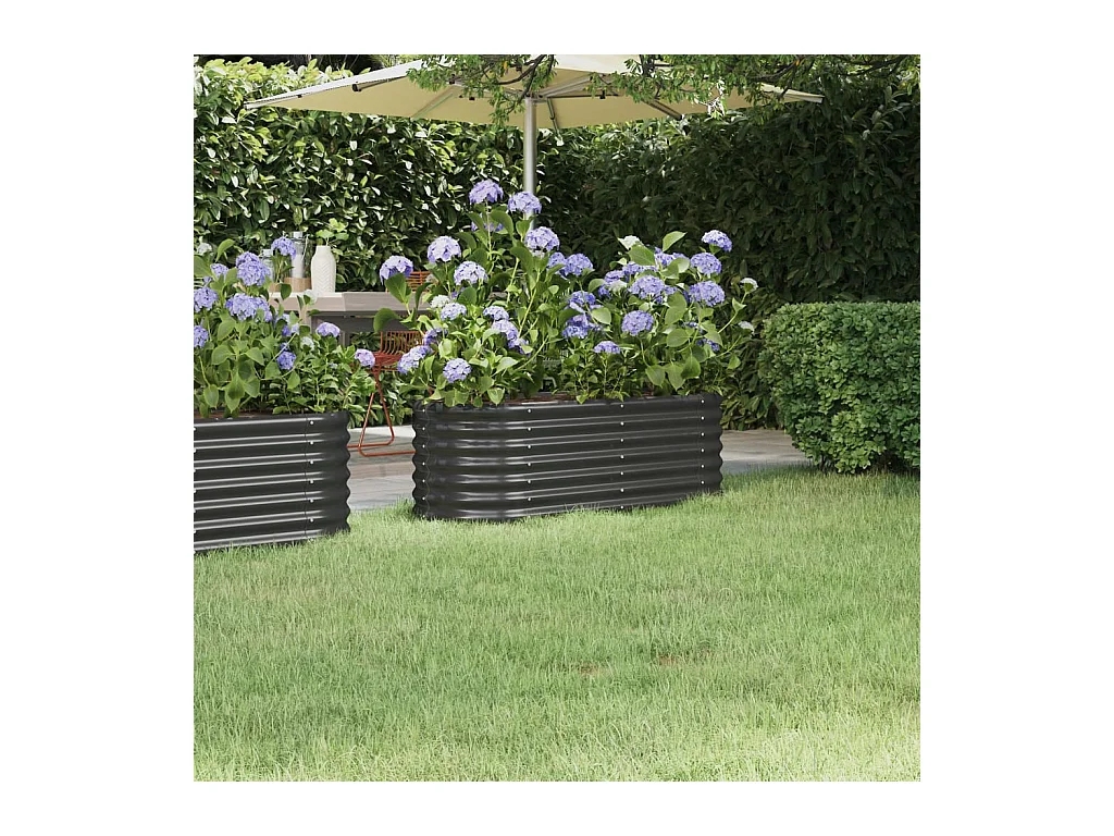 Lit surélevé de jardin Acier enduit de poudre Anthracite FR46734