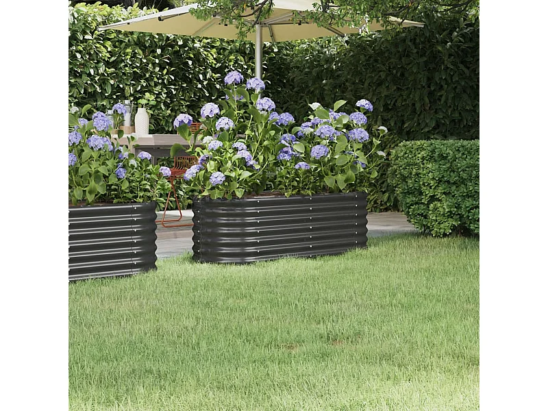 Lit surélevé de jardin Acier enduit de poudre Anthracite FR46734