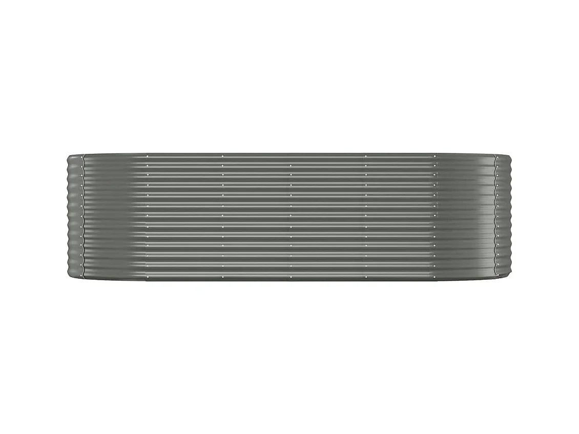 Lit surélevé de jardin Acier enduit de poudre 249x100x68cm gris FR54778