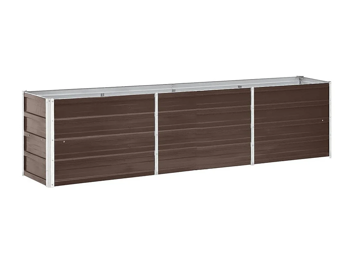 Arriate de jardín de acero galvanizado marrón 240x40x45 cm ES524624