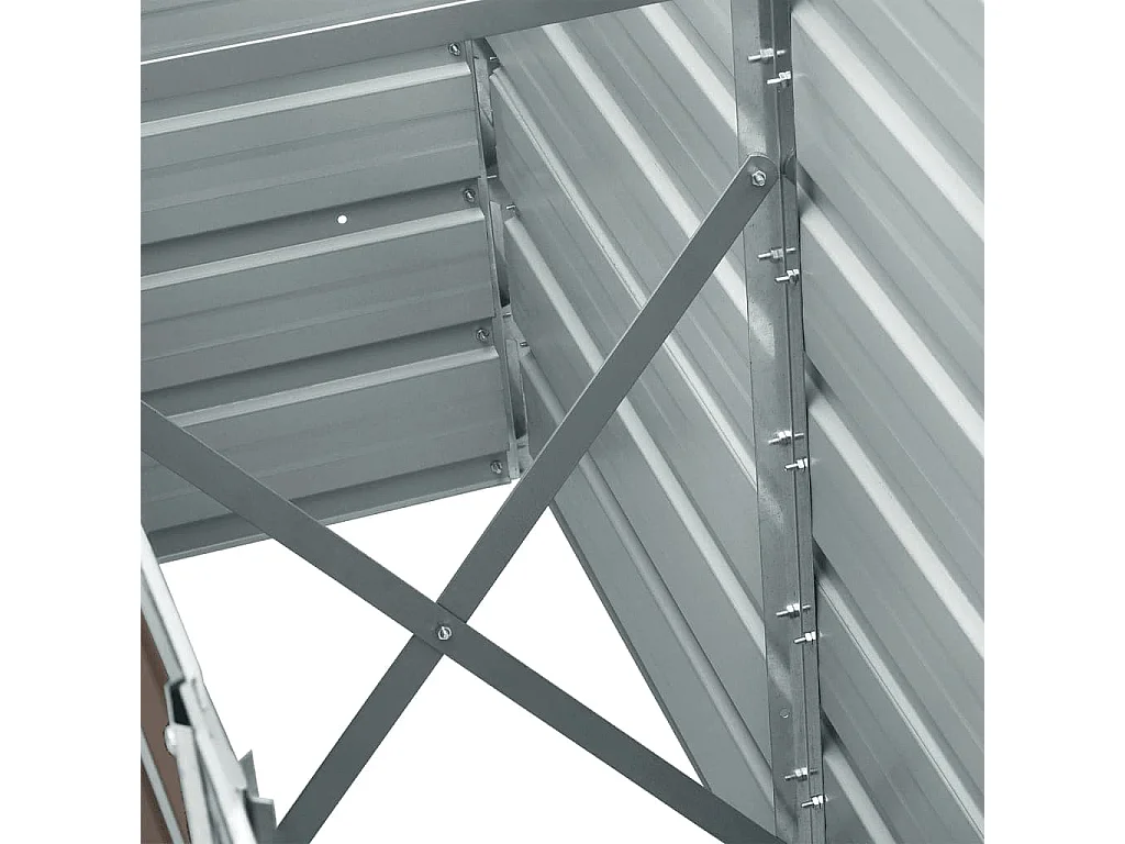 Arriate de jardín de acero galvanizado marrón 240x40x45 cm ES524624