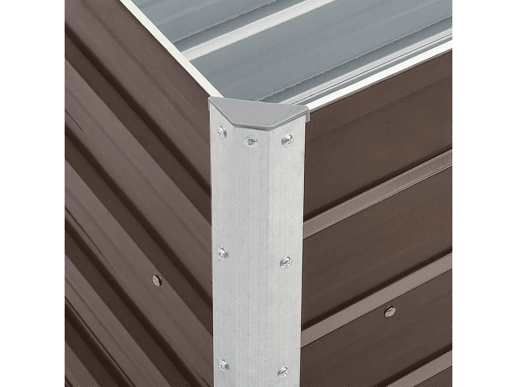 Lit surélevé de jardin Acier galvanisé 240x40x45 cm Marron FR82383