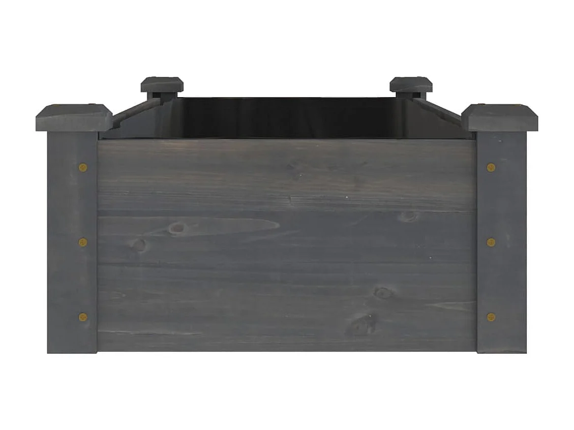 Canteiro elevado c/ forro 120x45x25 cm abeto maciço cinzento PT206085