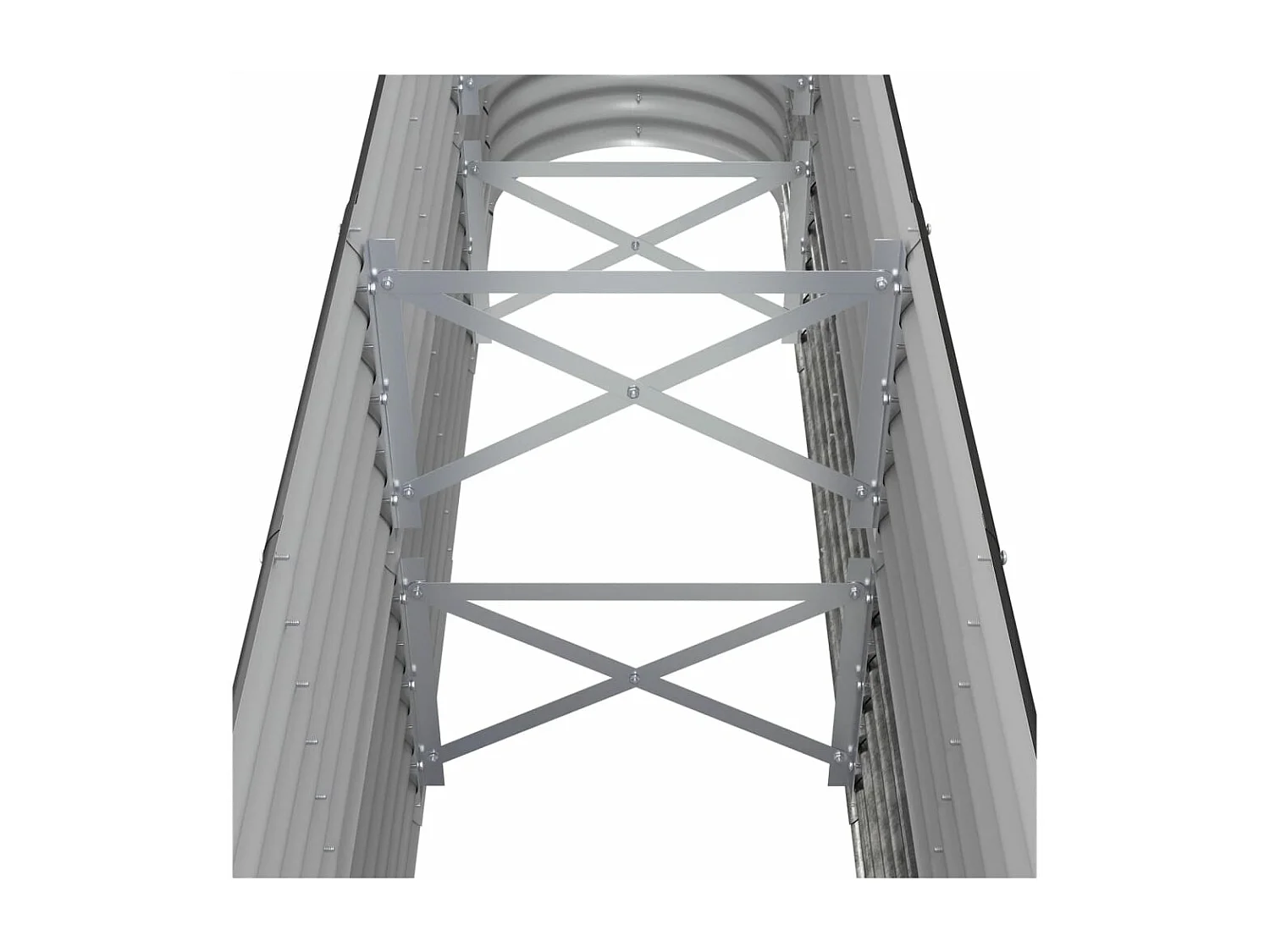 Canteiro elevado jardim 260x40x68 aço revestido a pó antracite PT461770