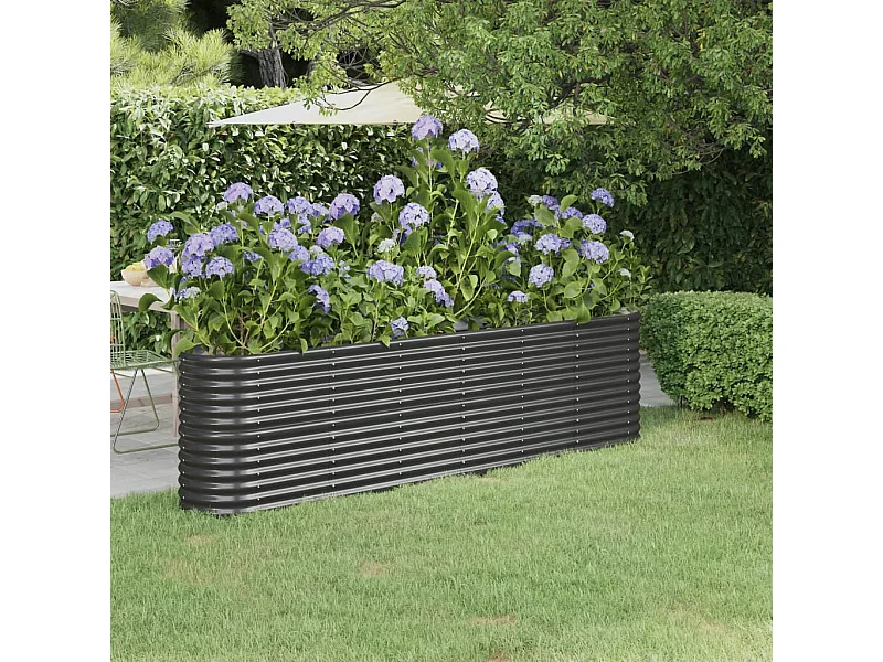 Lit surélevé de jardin Acier enduit de poudre Anthracite FR39463