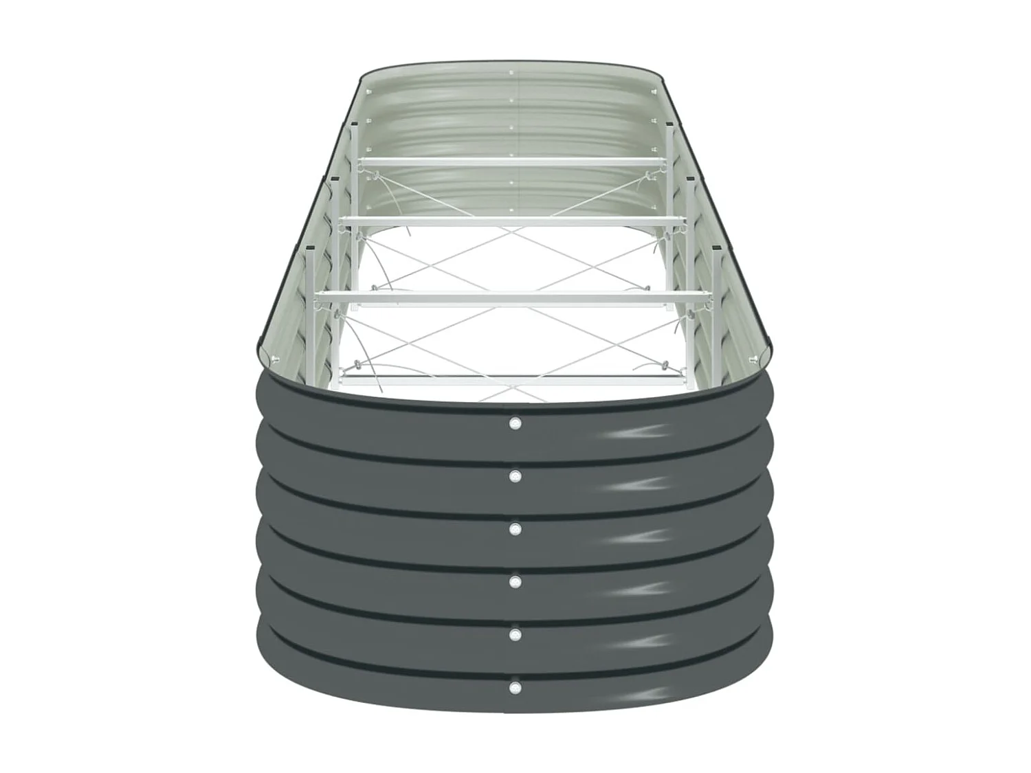 Arriate de acero galvanizado gris 400x80x44 cm ES501856