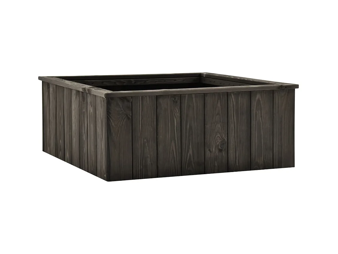 Lit surélevé Gris foncé 74x77x30 cm Bois de pin massif FR47370