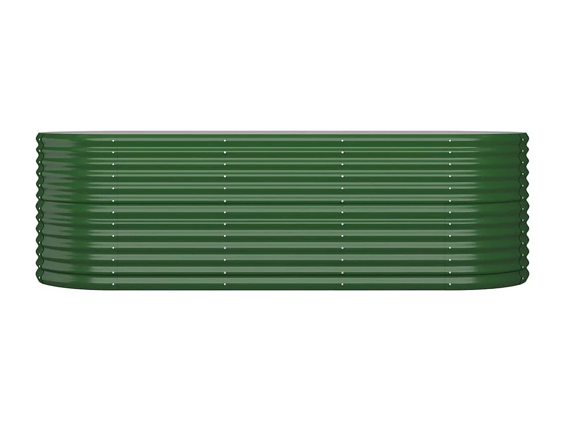 Canteiro elevado jardim 224x80x68 cm aço revestido a pó verde PT447448