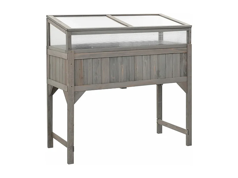 Lit surélevé avec serre 110x54x120 cm Bois de sapin massif FR57818