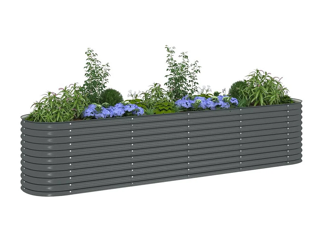 Arriate de acero galvanizado gris 400x80x81 cm ES162687