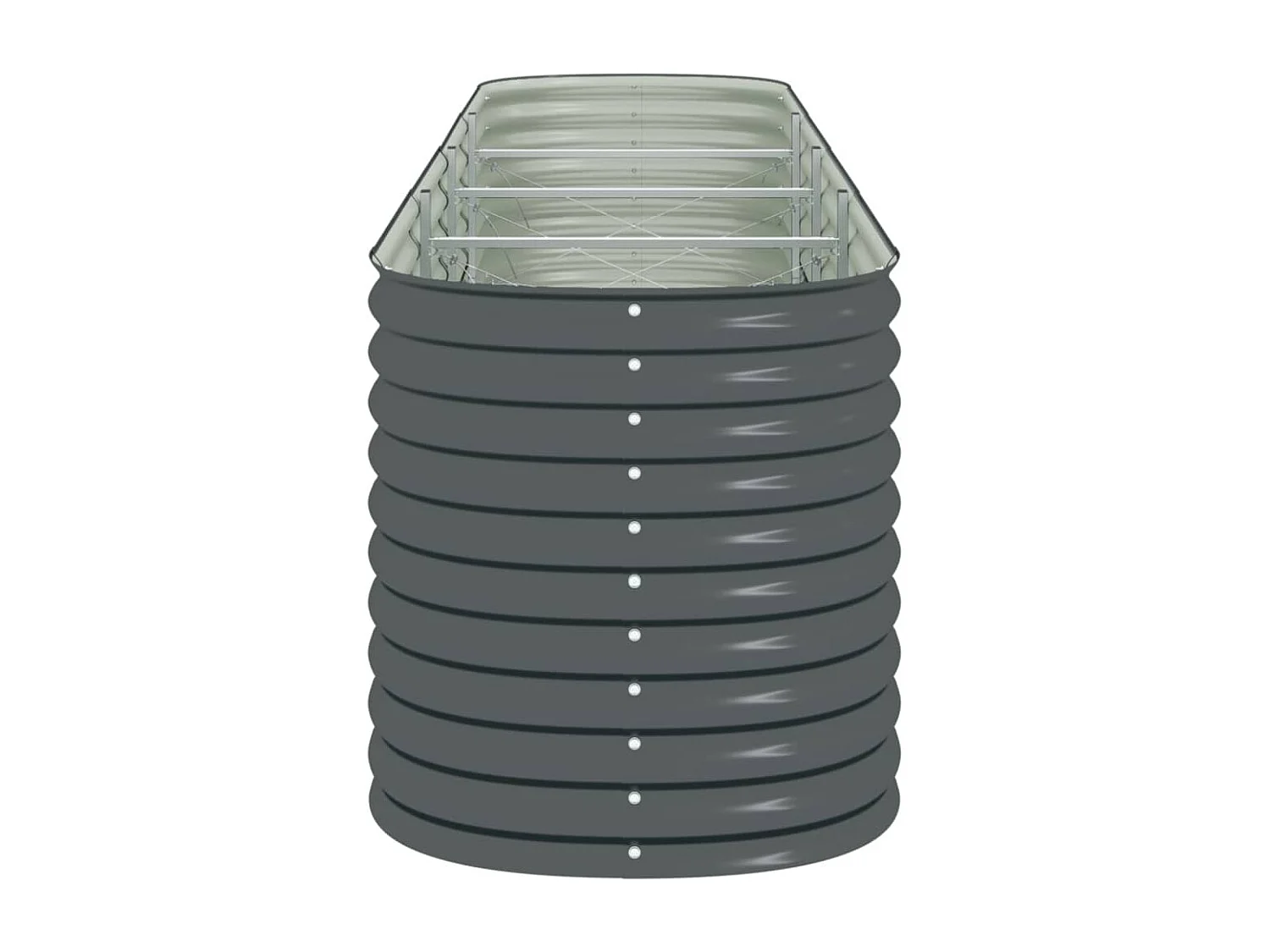 Lit surélevé de jardin 400x80x81 cm Acier galvanisé Gris FR80987