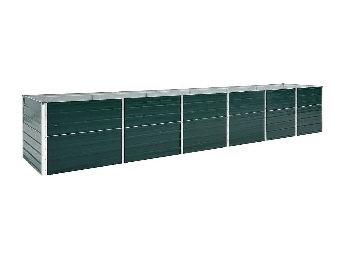 Lit surélevé de jardin Acier galvanisé 480x80x77 cm Vert FR65376