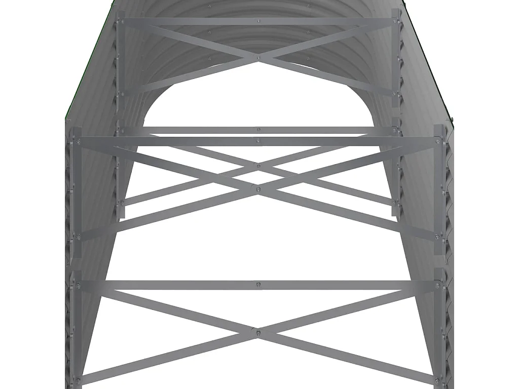 Lit surélevé de jardin Acier enduit de poudre 296x80x68 cm Vert FR90579